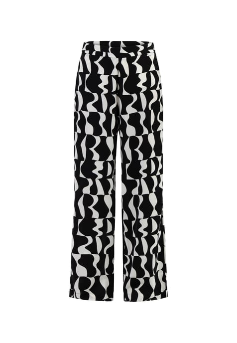 Dreimaster Stof broek Dames zwart wit - Image 1
