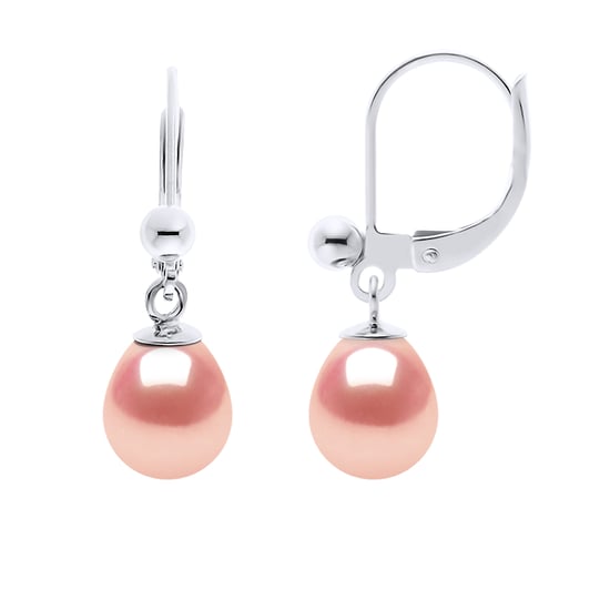 DIADEMA - Earrings - Silver and Real Freshwater Pearls - Pink