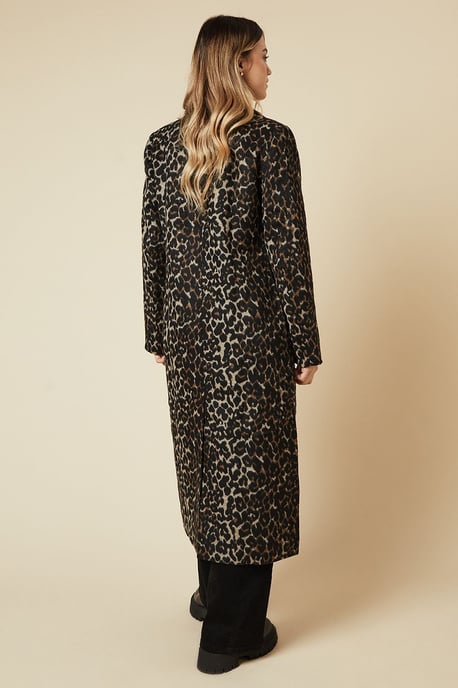 Animal Wool Midi Coat