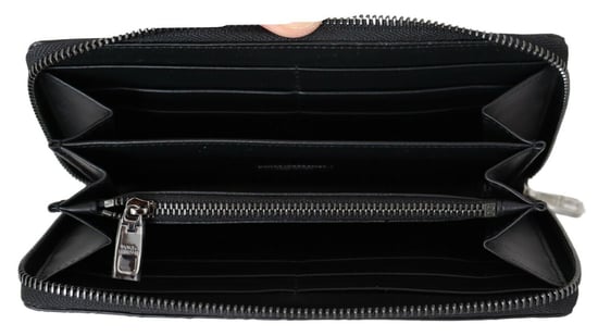 Dolce & Gabbana Black Zip Around Continental Clutch Exotic Leather Men's Wallet - Image 5