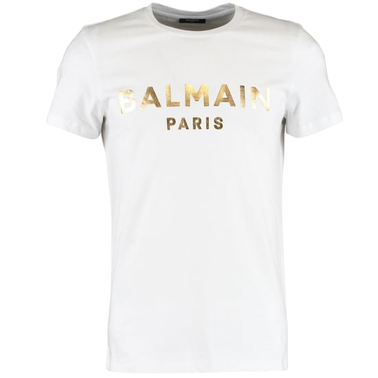 Balmain Paris Vit T-shirt med guldfärgad logotyp - Image 1