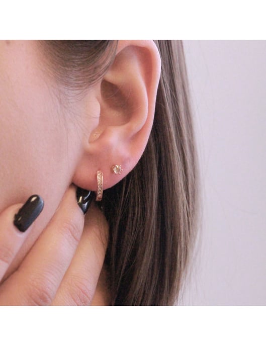 Circle Hoop Earrings - roséguld och kristall - Image 6