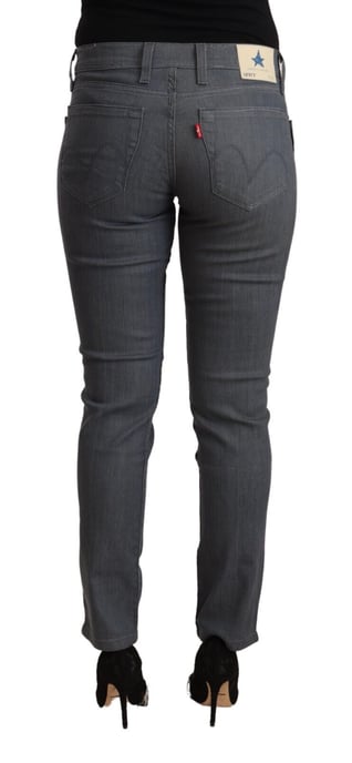 Levi's Women's Gray Cotton Low Waist Skinny Denim Jeans