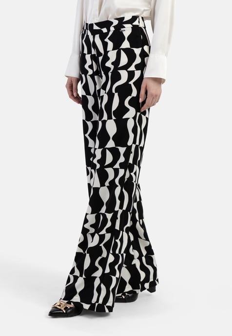 Dreimaster Stof broek Dames zwart wit - Image 3