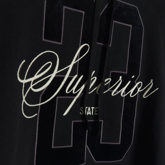 River Island Womens Hoodie Black Embroidered