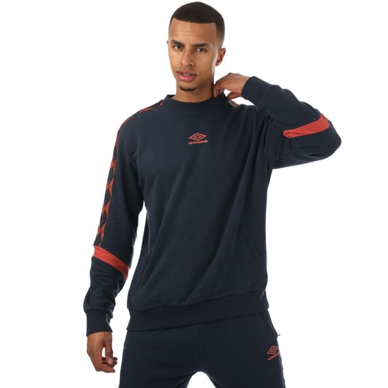 Men's Umbro Diamond Taped Sweatshirt in Navy - Image 4