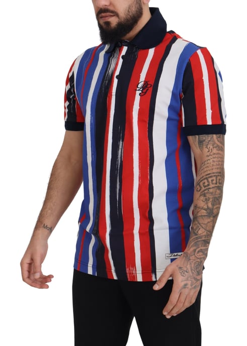 Dolce & Gabbana Multicolor Cotton Polo Top Men's T-shirt - Image 4