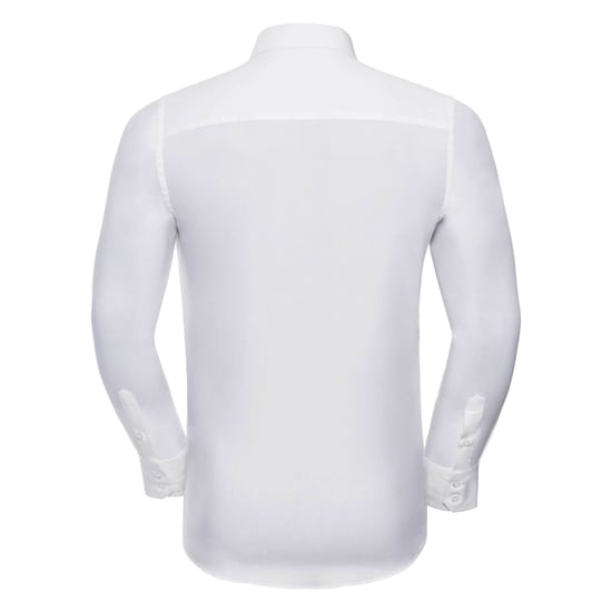 Russell Collection Mens Long Sleeve Easy Care Fitted Shirt (White)