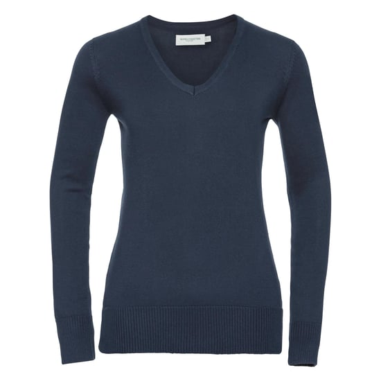 Russell Collection Ladies/Womens V-ringad stickad tröja med V-ringning (Franska flottan) - Image 1
