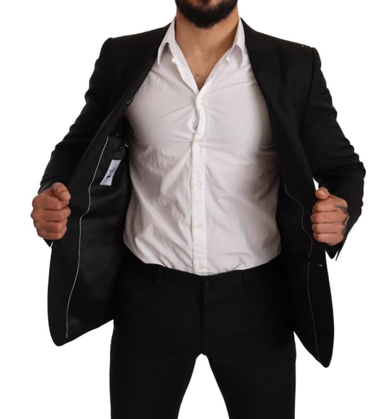 Dolce & Gabbana Mannen Zwart geruit MARTINI SLIM FIT 2 Stuk Suit - Image 5