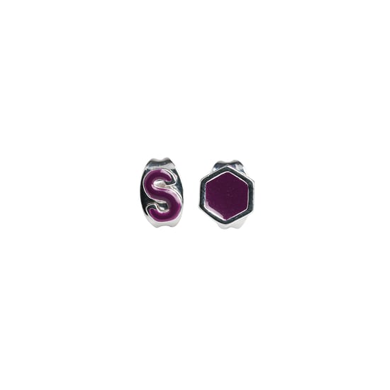 Silver earring S lilac SUPERB woman