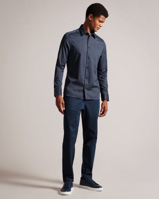 Ted Baker Pavia Mens Long Sleeve Geometric Star Print Shirt