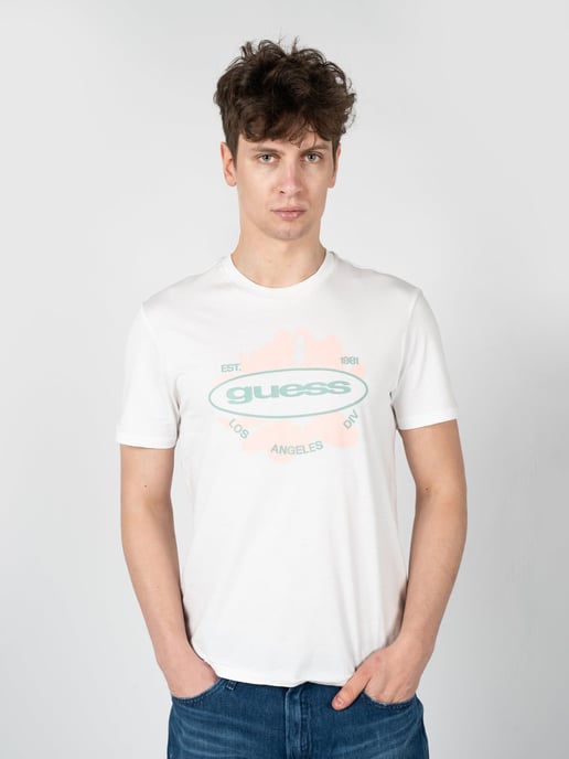 Guess T-Shirt LA Logo Men's White - Image 3
