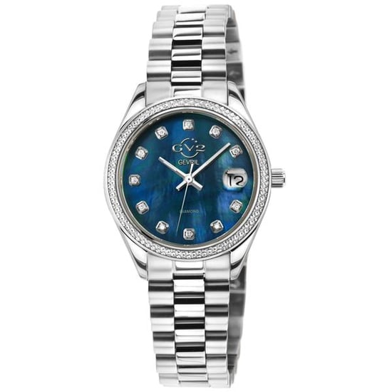 GV2 Turin Diamond 12429B Blue MOP Dial Swiss Quartz Watch