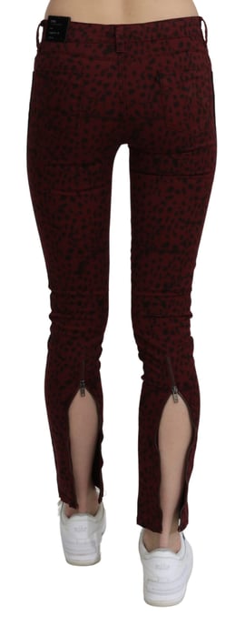 Costume National Damesspijkerbroek Donkerrood Mid Waist Slim Fit Katoen - Image 4