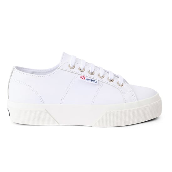 Superga Womens/Ladies 2740 Nappa Leather Platform Trainers (Optic White/Avorio) - Image 3