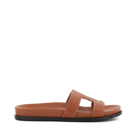 Dune Ladies Wf Loupa - Wide Fit Comfort-Footbed Flat Leather Sandals - Image 1