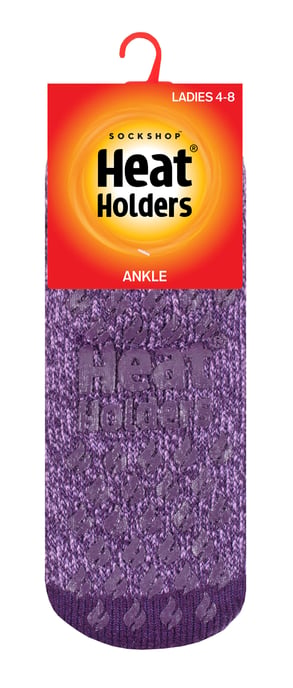 Heat Holders - Ladies Non Slip Thermal Ankle Slipper Socks with Grips - Image 2