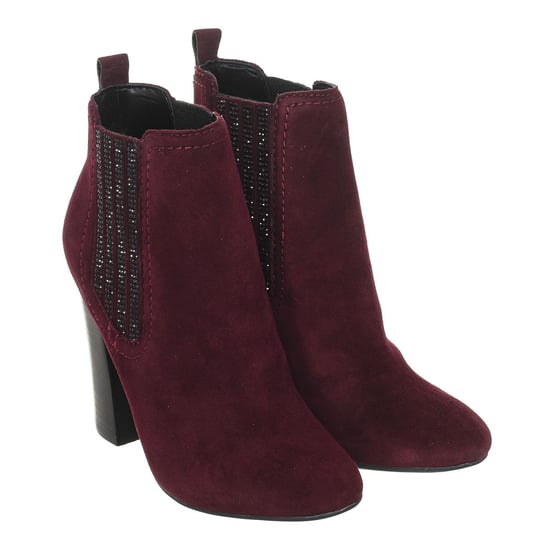 Suede effect leather heeled ankle boots FLLUN3SUE10 woman