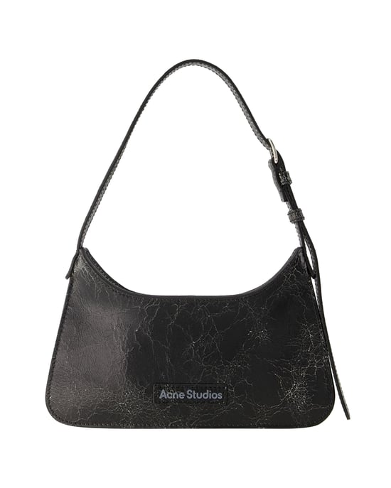 Platt Micro Crackle Hobo Bag - Acne Studios - Leather - Black - Image 1