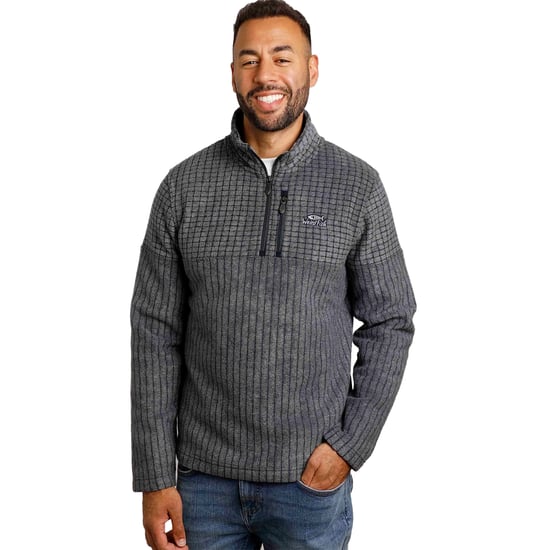 Weird Fish Heren Longmont Grid Eco Friendly Quarter Zip Fleece Top (Marine) - Image 4