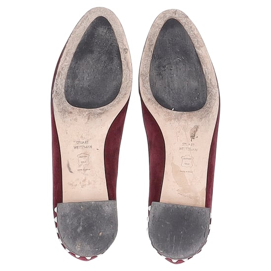 Stuart Weitzman Pear-Embellished Flats in Red Suede - Image 6