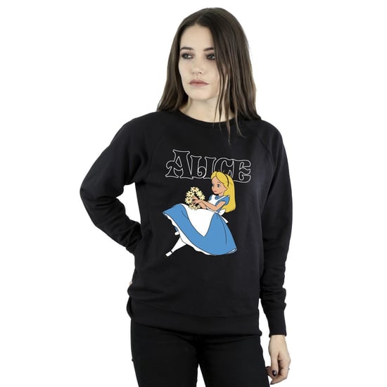 Disney Womens/Ladies Alice In Wonderland Flowers Sweatshirt (Black)