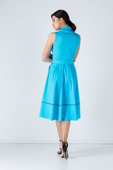 Turquoise Button Detail Dress - Image 6