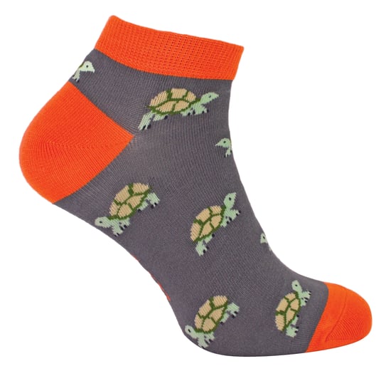 Mens Bamboo Trainer Socks | Mr Heron | Animal Themed Breathable Low Cut Sneaker Socks - Turtles (Grey) - Image 1
