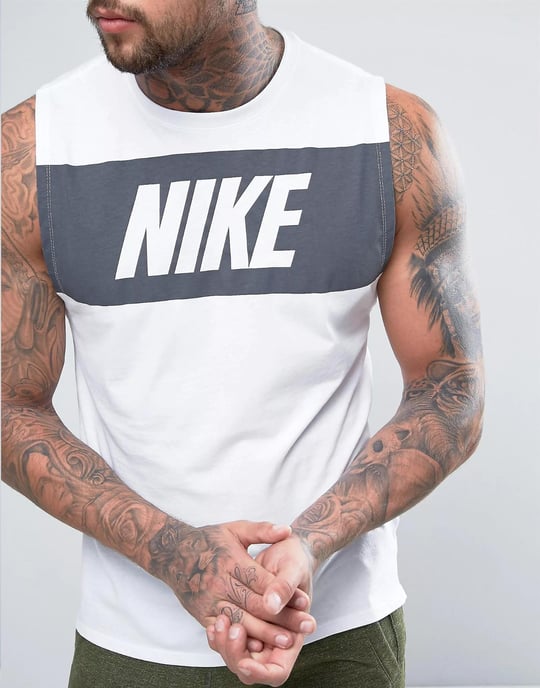 Nike Mens Retro Logo Vest In White - Image 3