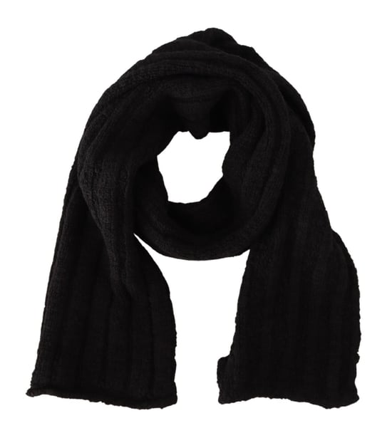 Dolce & Gabbana Black Virgin Wool gebreide Unisex Warmer Shawl Dames sjaal - Image 1