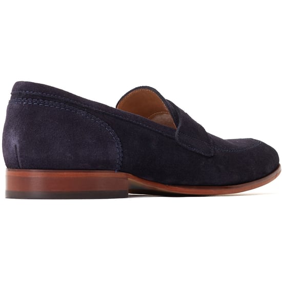 Base London Bruno Leren Heren Navy Loafers - Image 2