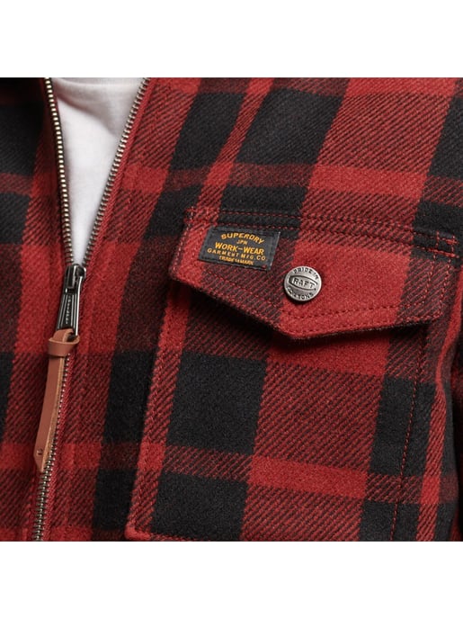 Superdry Rutig Skjorta Med Dragkedja För Män - Image 4