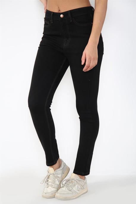 Dames Magic Shaping High Waisted Skinny Jeans in Zwart - Image 3