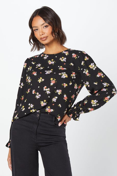 Ditsy Floral Long Sleeve Blouse