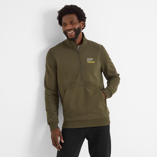 Renard Mens Zip Neck Khaki
