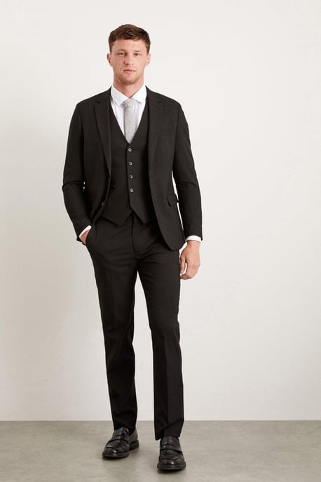 Slim Fit Black Essential Suit Trousers - Image 4