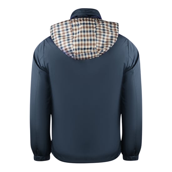 Aquascutum Enfärgad marinblå lättviktsjacka med huva - Image 2