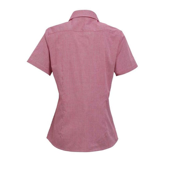 Premier Dames/Dames Gingham overhemd met korte mouwen (Rood/Wit) - Image 2