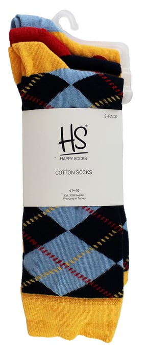 HS by Happy Socks - Mens 3 Pack Fun Novelty Dress Socks - Spot (Navy) - Image 2