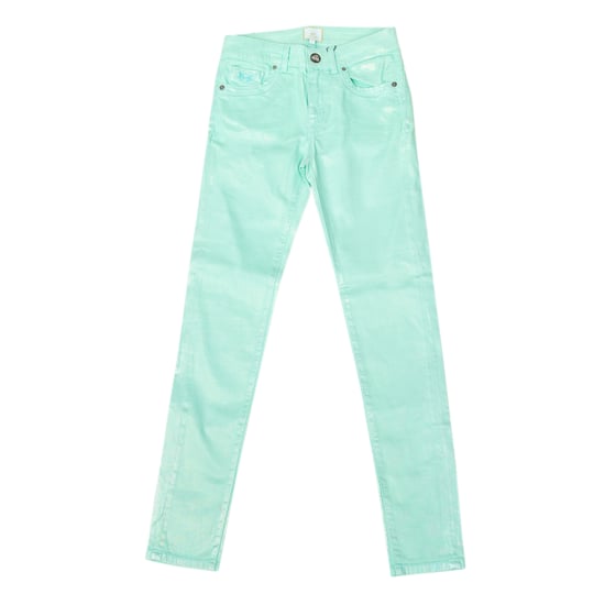 Shiny stretch pants with skinny-cut hems JWT010 woman