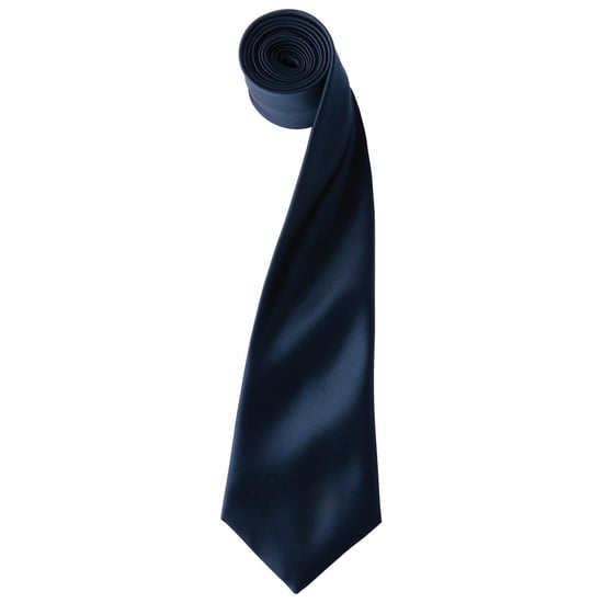 Premier Unisex Adult Colours Satin Tie (Navy) - Image 1