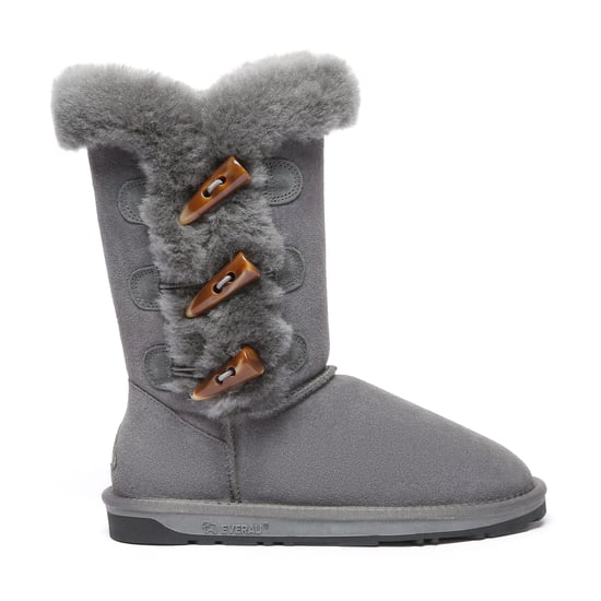 EVER AU Australia Women Ashy Horn Toggle Buttons Tall Boots - Image 1
