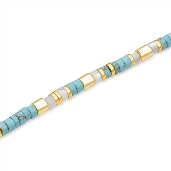 Necklace Luxenter Ihun made of 925 sterling silver and Turquoise 18K yellow gold plated finish