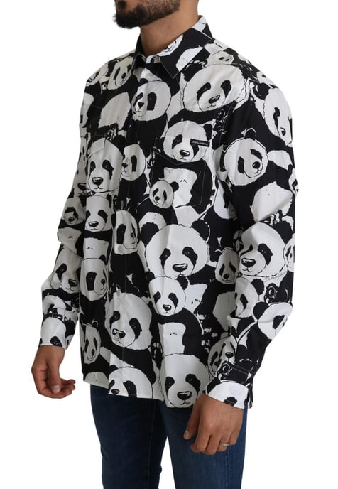 Dolce & Gabbana Men's Black Panda Casual 100% Cotton Shirt - Image 4
