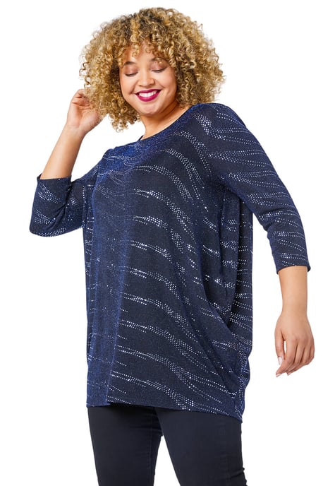 Curve Shimmer Oversized Top