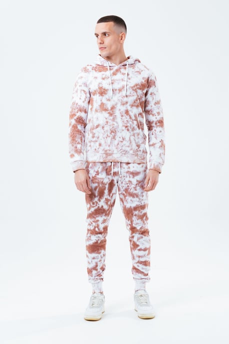Hype Beige Tie Dye Scribble Logo Men'S Joggers