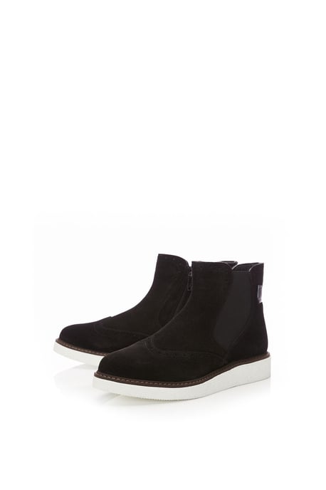 'Cheena' Black Suede Ankle Boots