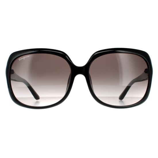 Salvatore Ferragamo Rectangle Womens Black Grey Gradient Sunglasses