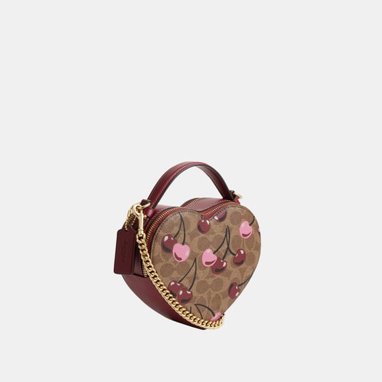 Heart Crossbody in Signature Canvas with Cherry Print
